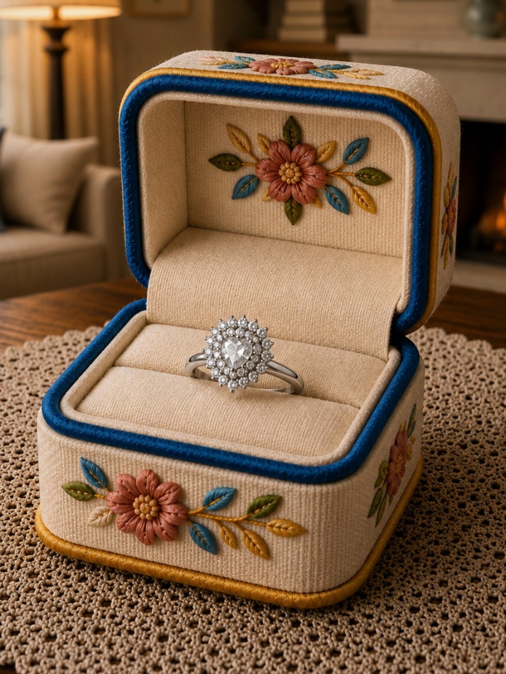 NEW! Stunning Silver Heart Shape Moissanite Ring Size 5